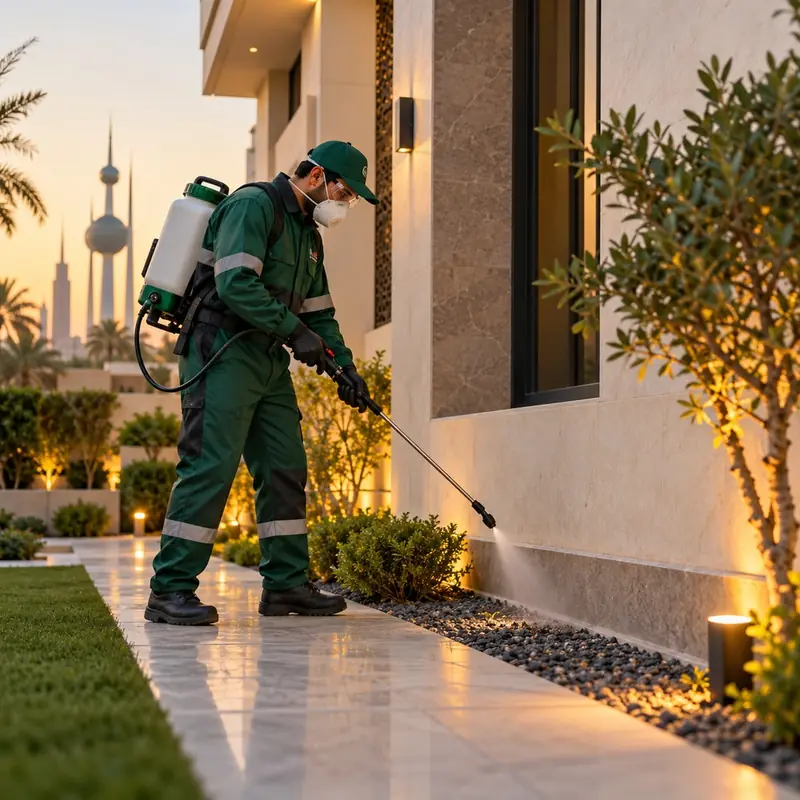 رش حاجز حول أساسات بيت من الخارج